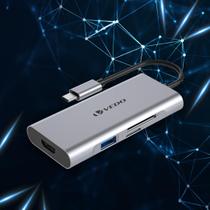 7 Em 1 Hub Adaptador Tipo C Com Usb Hdmi Cartão Sd Micro