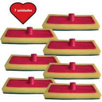 7 Esponjas Limpa Piso Azulejo Chão abrasivo Rodo outros