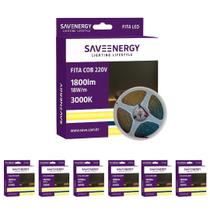 7 Fita COB 220V 3000K 1800lm Luz Quente 18W/m Save Energy 7 Fita COB 220V 3000K 1800lm Luz Quente 18W/m Save Energy