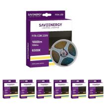 7 Fita COB 220V 6500K 1000lm Luz Fria 10W/m Save Energy 7 Fita COB 220V 6500K 1000lm Luz Fria 10W/m Save Energy