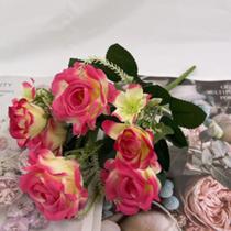 7 Flores De Simulação De Rosas , bouquets De Casamento Doméstico De Decorativas FR-613 Novidade - ying