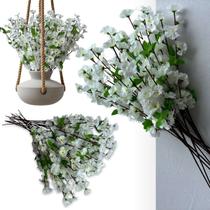 7 Galhos Artificiais de Flor Sakura Realista com Beleza Atemporal para Qualquer Ambiente