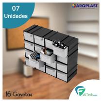 7 Gaveteiro Plástico Organizador Multiuso Caixa 16 Gavetas