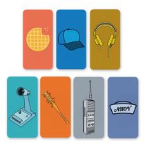 7 Imãs Itens Marcantes Stranger Things Minimalista 6x12cm