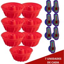 7 Kit Forma Silicone Espiral Sortida + Colher Medidora 6Pç