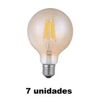 7 Lampada Filamento Vintage G95 4w E27 Led Vidro Ambar Ali72 7 Lampada Filamento Vintage G95 4w E27 Led Vidro Ambar Ali72