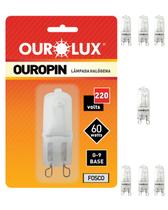 7 Lâmpada Halógena Ouropin Fosca Ourolux G9 60w 220v 2800K