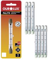 7 Lâmpada Halógena Palito Ourolux 150w 220v Luz Amarela