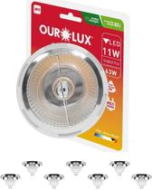 7 Lâmpadas Ar111 Led 11w Bivolt 24 Graus Gu10 Cor da Luz 2700K Amarela Ourolux