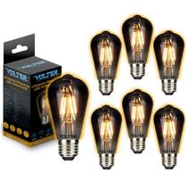 7 Lâmpadas Filamento Led Retrô Vintage St64 Fumê 4w Volter 7 Lâmpadas Filamento Led Retrô Vintage St64 Fumê 4w Volter