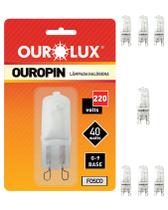 7 Lâmpadas Halógena Bipino G9 40w 220v Ourolux 2800k