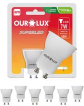 7 Lâmpadas LED Ourolux 7w Gu10 Bivolt Cor da Luz 6500K Branco Frio Ourolux 7 Lâmpadas LED Ourolux 7w Gu10 Bivolt Cor da Luz 6500K Branco Frio Ourolux