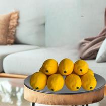 7 Limões sicilianos artificiais 10cm fruta permanente Enfeite Elegante e Pronto para Uso - DE0223