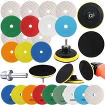 7 Lixas 4 Pol. 100Mm Diamantada Grão + 1 Disco Prato Suporte 7 Lixas 4 Pol. 100Mm Diamantada Grão + 1 Disco Prato Suporte