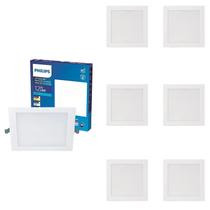 7 Luminária Plafon Led 12w Philips 6500k Bivolt 900lm Quad.