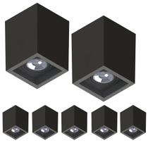 7 Luminária Sobrepor Boxit Par20 Preto E27 Save Energy