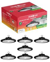 7 Luminárias High Bay UFO Preto 100W Bivolt Cor da Luz Branco Frio 6500K Ourolux 7 Luminárias High Bay UFO Preto 100W Bivolt Cor da Luz Branco Frio 6500K Ourolux