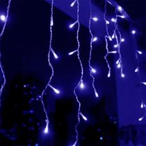 7 Metros Cascata Com 300 Lampadas Led Pisca Natal Cor Azul