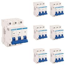 7 Mini Disjuntores 63a Tripolar TDJ3 Tramontina Curva C