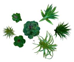 7 Mini Suculenta Planta Artificial Permanente Sem Cachepot
