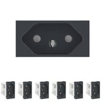 7 Módulo Tomada Schneider Orion 2p+t 250v 10a Grafite Preto