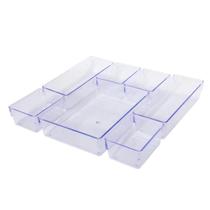 7 Organizadores Acrilico Cristal Modular Multiuso Retangular Transparente Cesto Porta Maquiagem