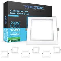 7 Painel LED Embutir Volter 24W Bivolt Luz Fria Quadrado 7 Painel LED Embutir Volter 24W Bivolt Luz Fria Quadrado