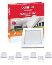 7 Painel Led Ourolux Sobrepor 24w Biv 4000k Quadrado 7 Painel Led Ourolux Sobrepor 24w Biv 4000k Quadrado