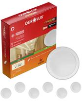 7 Painel Plafon Com Sensor De Presença 18w Cor da Luz 2700k Branco Quente Ourolux Embutir Bivolt