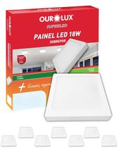 7 Painel Plafon Ourolux Sobrepor 18w Bivolt Cor da Luz Branco Neutro 4000k Quadrado 7 Painel Plafon Ourolux Sobrepor 18w Bivolt Cor da Luz Branco Neutro 4000k Quadrado