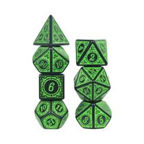 7 Pçs Conjunto De Dados Poliédricos Dndgame Texturizado D4 D6 D8 D10 D12 D20 Rpg Acessórios De Jogo