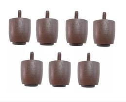 7 Pés De 12cm Madeira Marrom Cama Box Ou Baú Solteiro