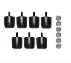 7 Pés Jr 4 Cm Preto P/ Cama Box Baú Queen King C/ Feltro