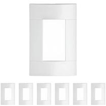 7 Placa 4x2 3 Postos Linha Lunare Schneider Branco Gelo