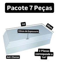 7 placas de isopor eps anti-chamas espessura50mm, tamanho 100 x 50cm