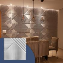 7 Placas Revestimento 3d Decorativo 50cmx 50cm 0,5mm Ripado