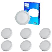 7 Plafon Led 6w Embutir Philips 3000k IP20 Redondo 400lm