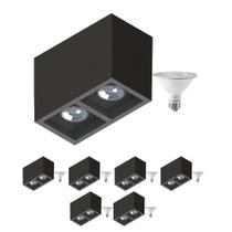 7 Plafon Sobrepr Recuo PAR30 + 2 Lâmpada LED 10W 6500K E27 7 Plafon Sobrepr Recuo PAR30 + 2 Lâmpada LED 10W 6500K E27