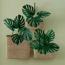 7 Plantas Artificiais Costela de Adão Revestida em silicone alta qualidade aparência realista 60cm - DE0624