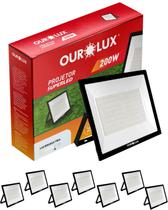 7 Refletor De Led Preto 200w 6500k Ourolux Bivolt