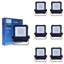 7 Refletor Led Philips 100w 6500k Fria Philips Bivolt IP65
