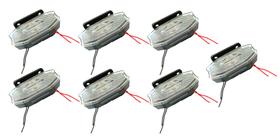 7 Sinaleira Lanterna Lateral Led Peixinho Caminhão Carreta Com Vigia Cristal