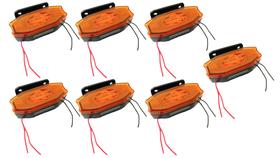 7 Sinaleira Lanterna Lateral Led Peixinho Caminhão Carreta Com Vigia Laranja Ambar