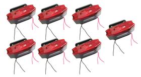 7 Sinaleira Lanterna Lateral Led Peixinho Caminhão Carreta Com Vigia Vermelha