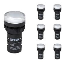 7 Sinaleiro LED 22,5mm Steck 110V Luminoso Branco SLDS1105