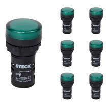 7 Sinaleiro LED 22mm Steck 24V Luminoso Verde SLDS242 7 Sinaleiro LED 22mm Steck 24V Luminoso Verde SLDS242
