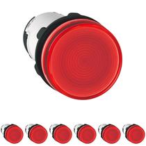 7 Sinaleiro Plástico 22mm Para Lâmpada Ba9s 250v Schneider Vermelho