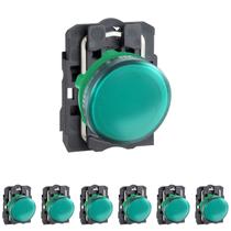 7 Sinalizador Plástico 22mm 250V Verde Para Lâmpada Ba9s Schneider