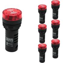 7 Sinalizadores 22mm Sonoro 50dB Led 24Vca/CC - Metaltex