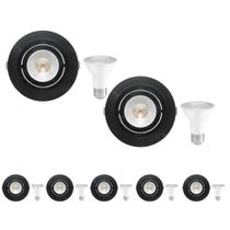 7 Spot Emb Face Plana PAR20 + 1 Lâmpada LED 6W 2700K E27